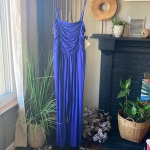 Ava & ViV purplish  blue jumper with pockets adjustable straps